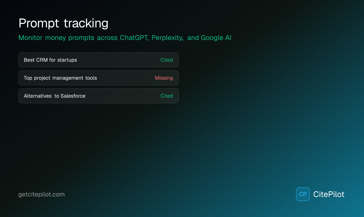 Prompt tracking — monitor money prompts across AI engines